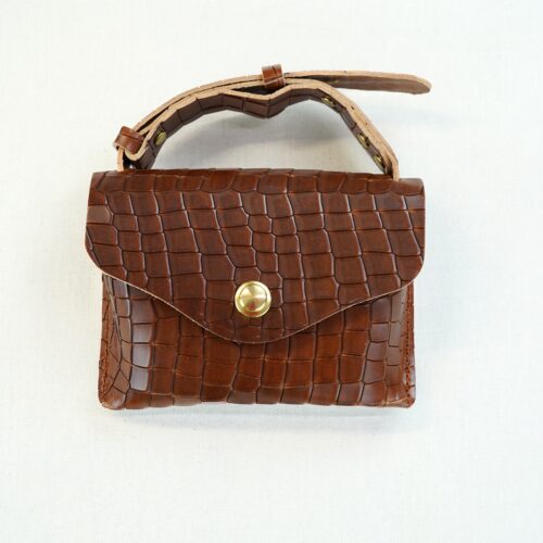CÉLESTE MINI « AUTRUCHE » MARRON
