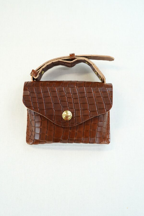 CÉLESTE MINI « AUTRUCHE » MARRON