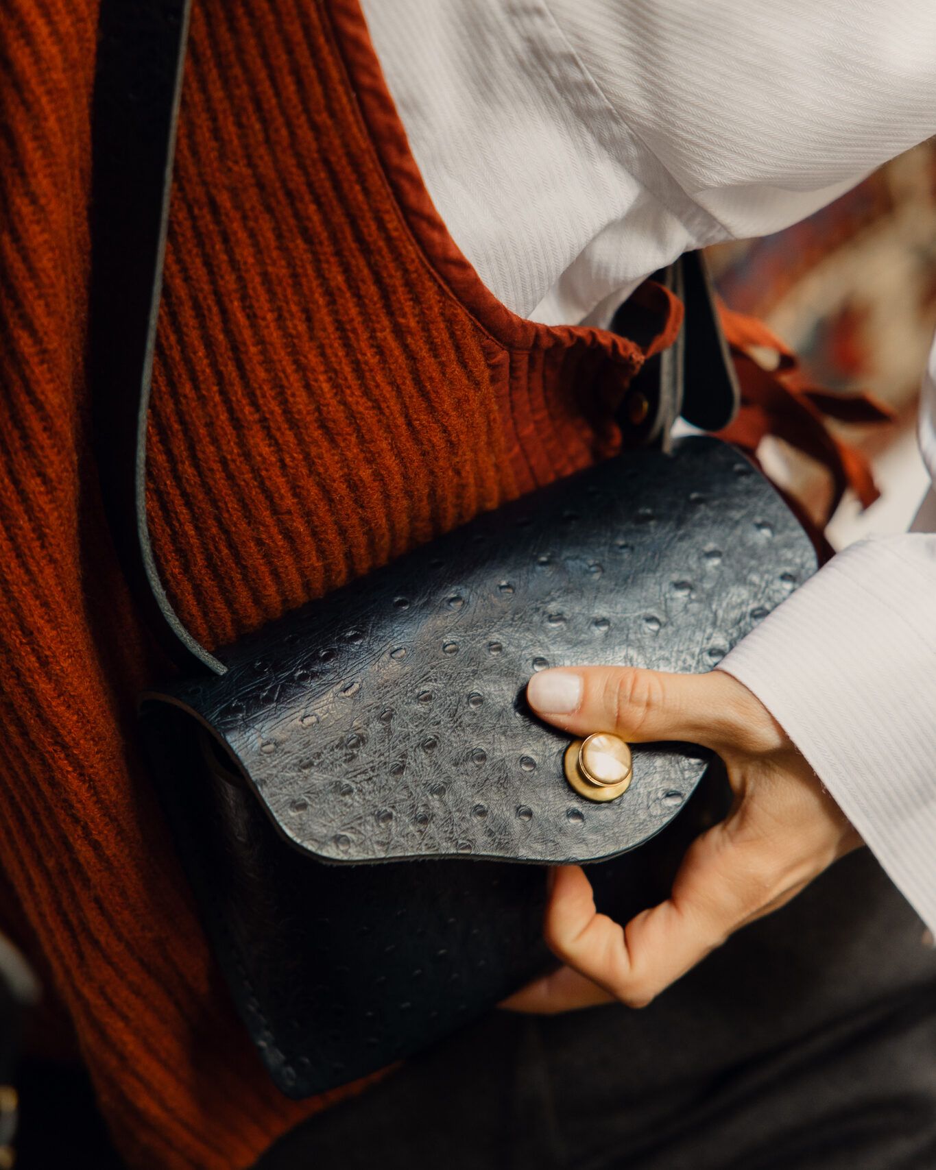 CÉLESTE MINI « AUTRUCHE » BLEU