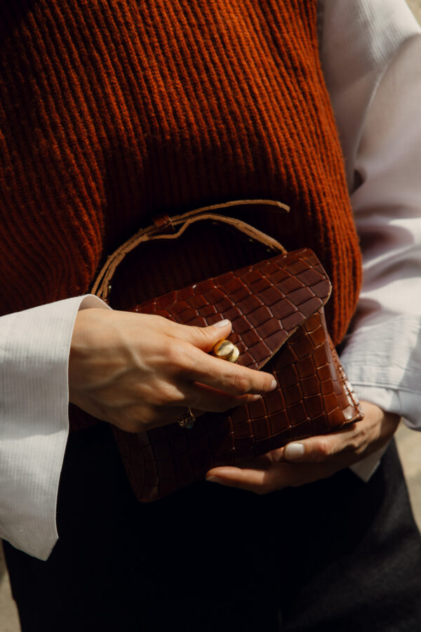 CÉLESTE MINI « AUTRUCHE » MARRON – Image 4