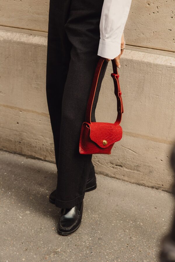 CÉLESTE MINI « AUTRUCHE » ROUGE – Image 3