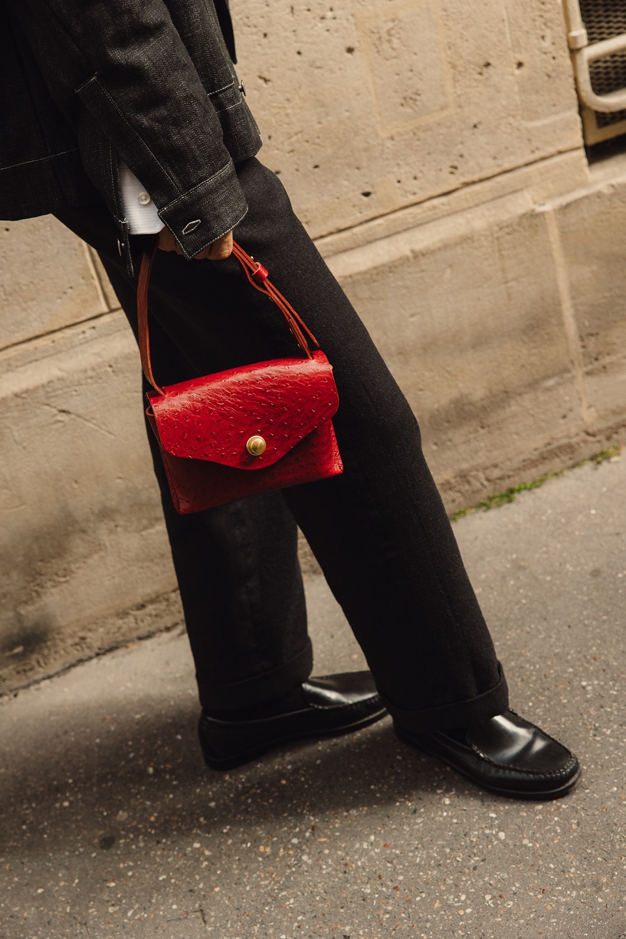 CÉLESTE MINI « AUTRUCHE » ROUGE