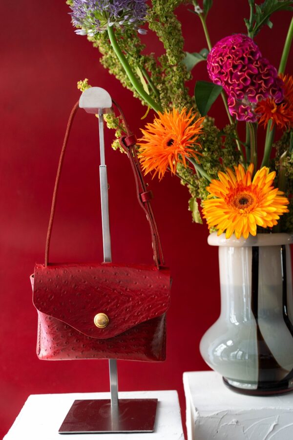 CÉLESTE MINI « AUTRUCHE » ROUGE – Image 6