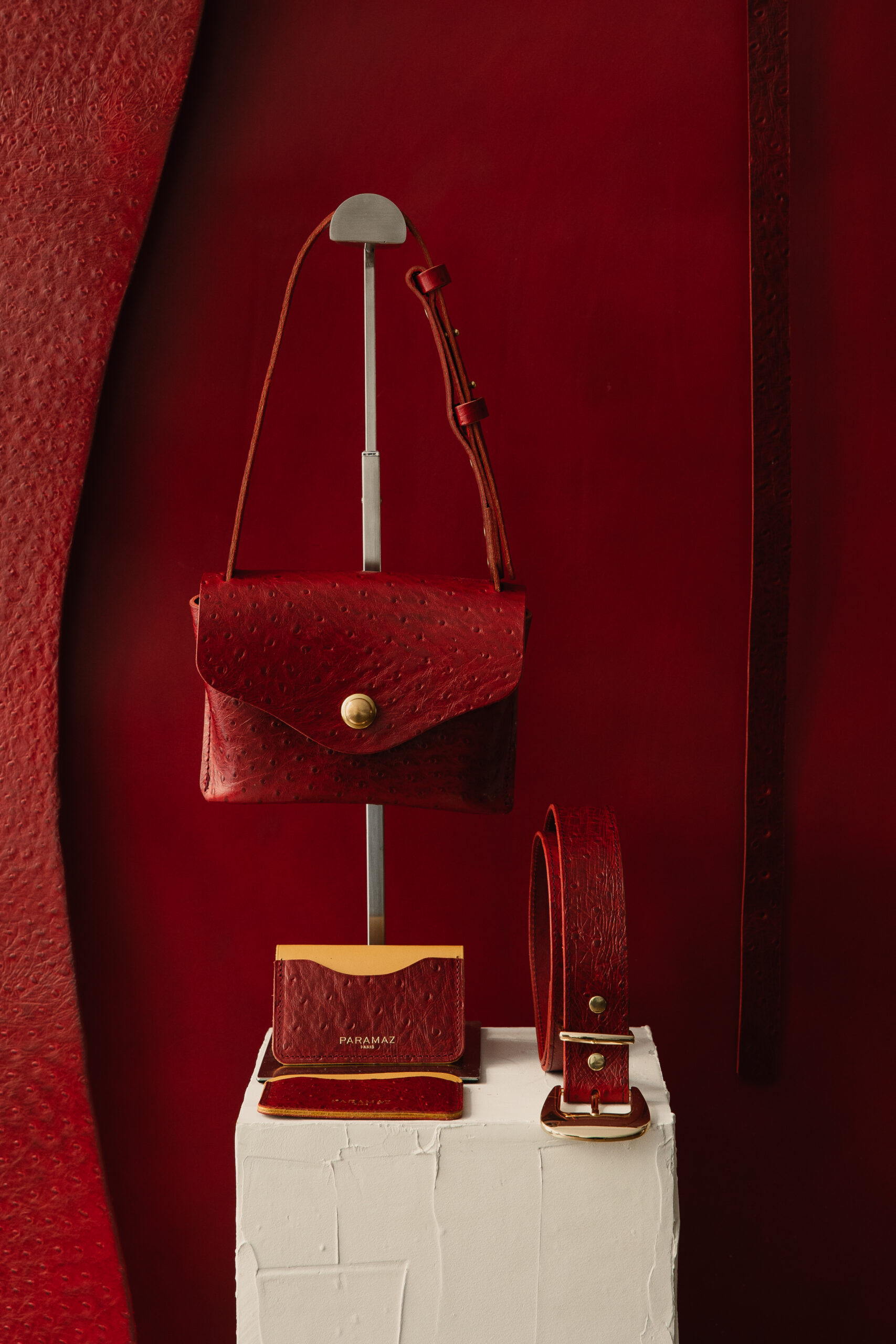CÉLESTE MINI « AUTRUCHE » ROUGE – Image 5